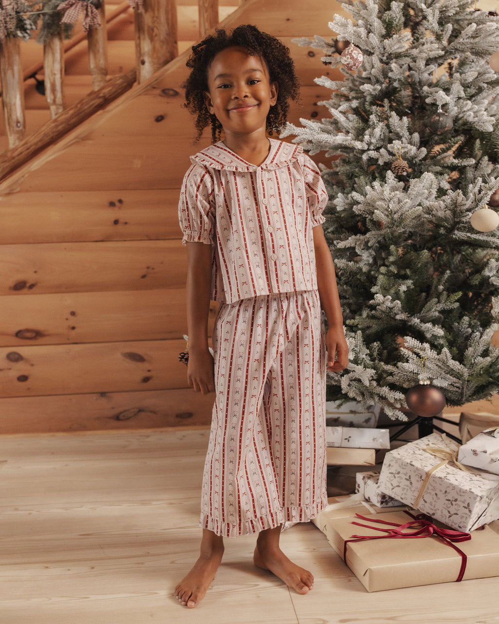 Rylee and Cru Ruffle Pajamas, Candy Cane Lane