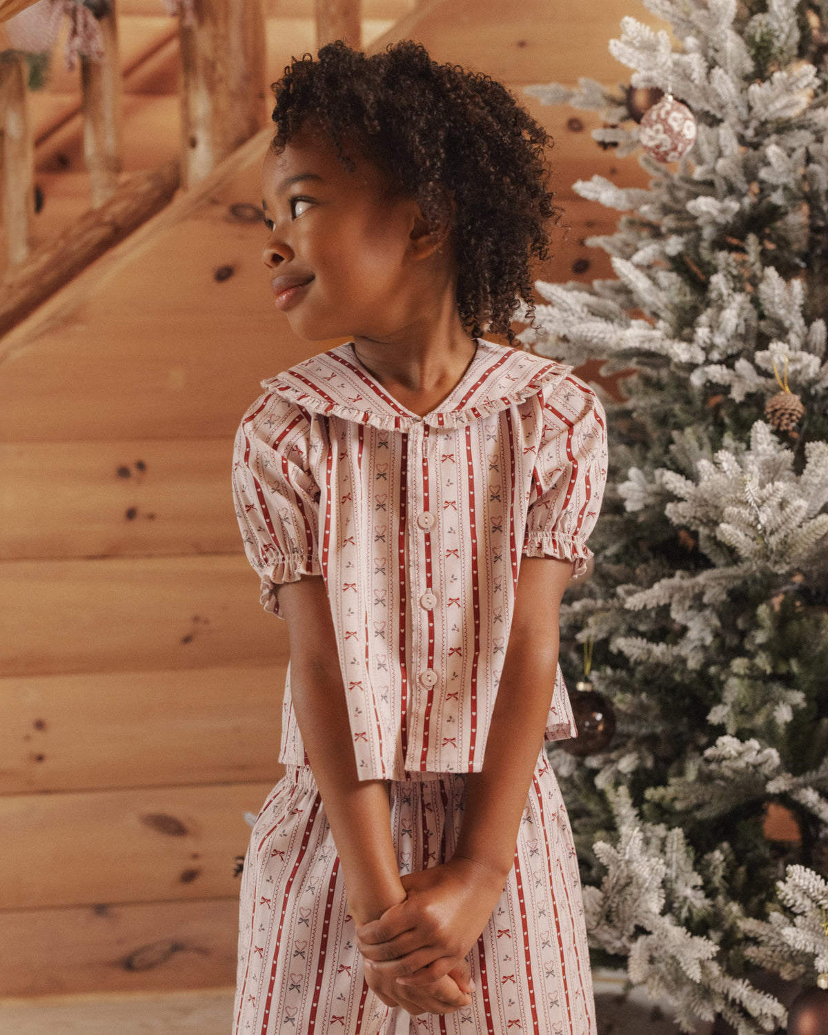 Rylee and Cru Ruffle Pajamas, Candy Cane Lane
