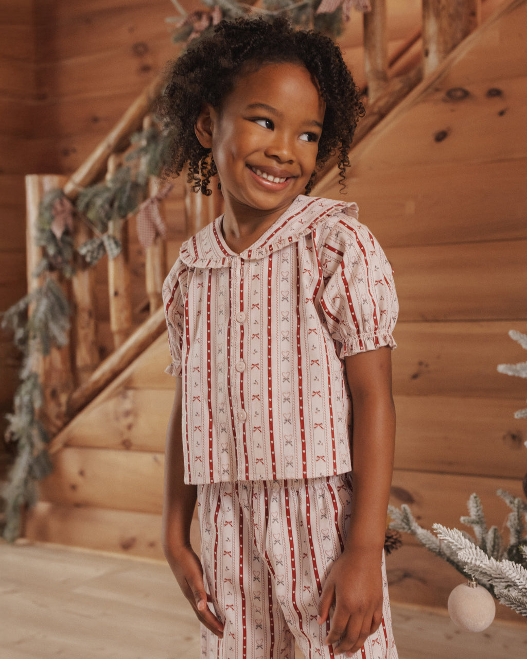 Rylee and Cru Ruffle Pajamas, Candy Cane Lane