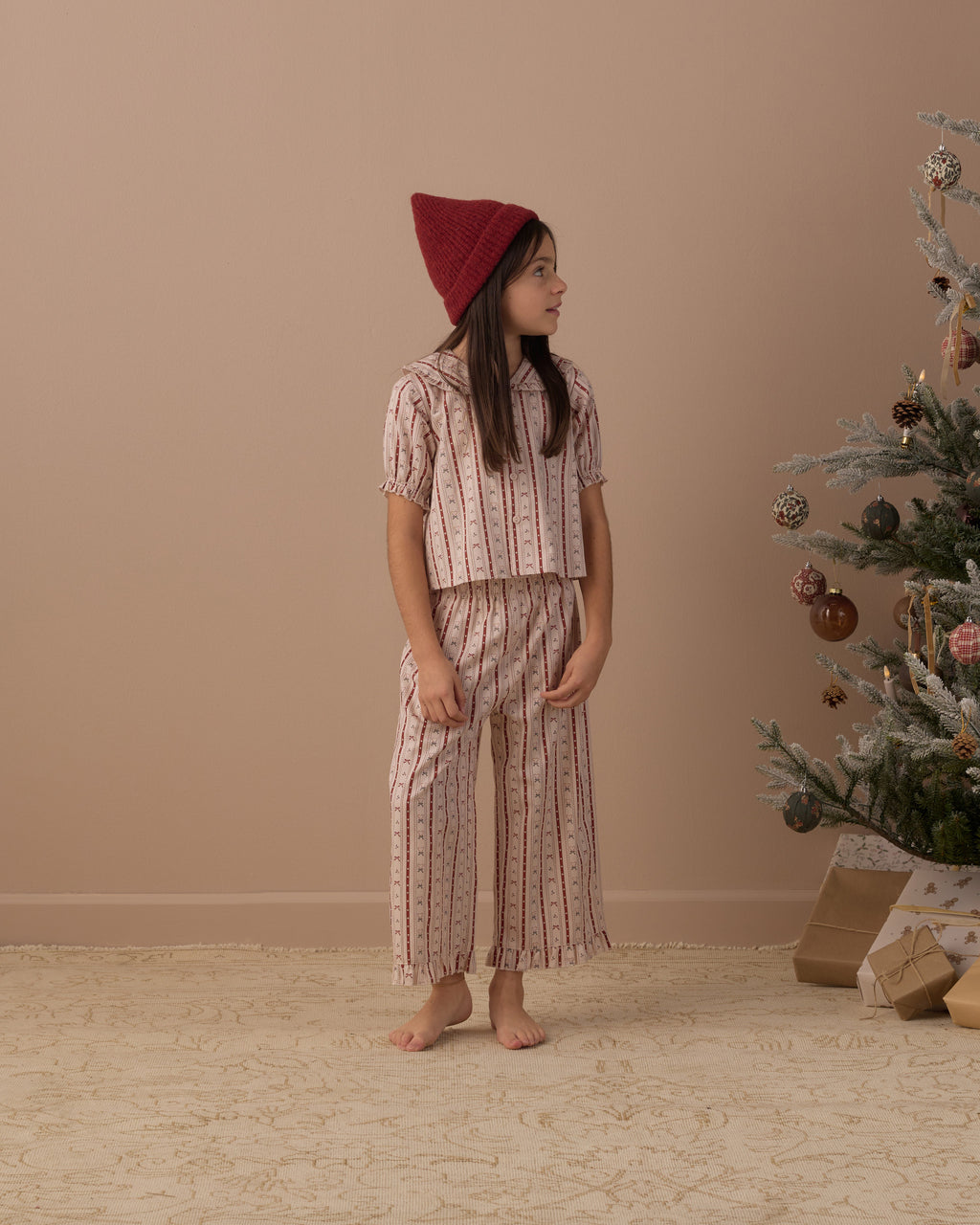 Rylee and Cru Ruffle Pajamas, Candy Cane Lane