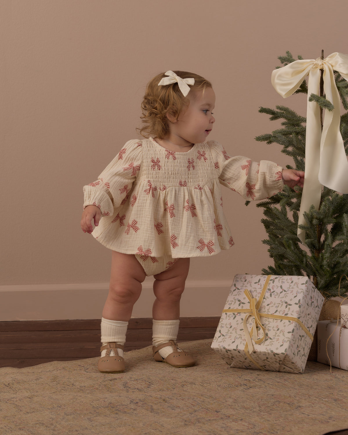 Rylee and Cru Sophia Top and Bloomer Set, Peppermint Bows