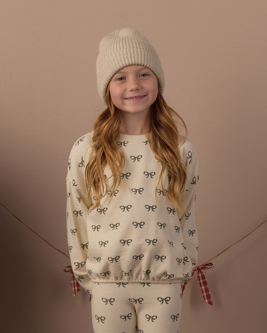 Rylee and Cru Spongey Knit Set, Evergreen Bows