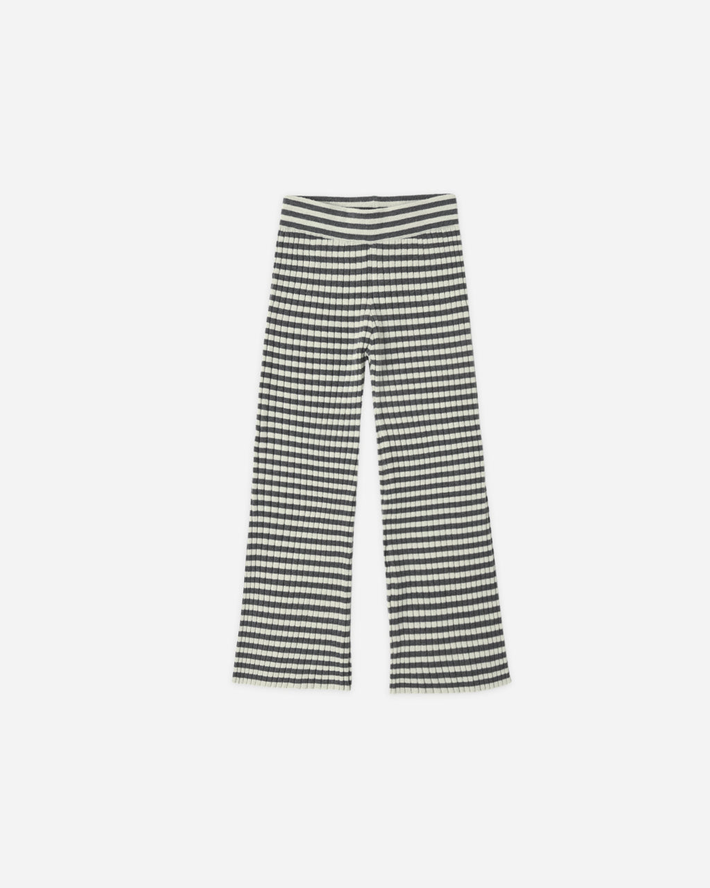 Rylee and Cru Long Sleeve Knit Tee and Flare Rib Knit Pant Set, Midnight Stripe