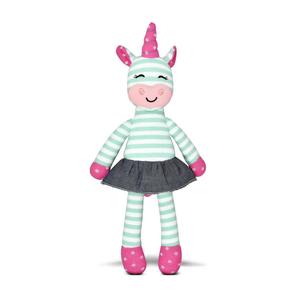Apple Park Tiny Dancing Unicorn, Mint Stripe