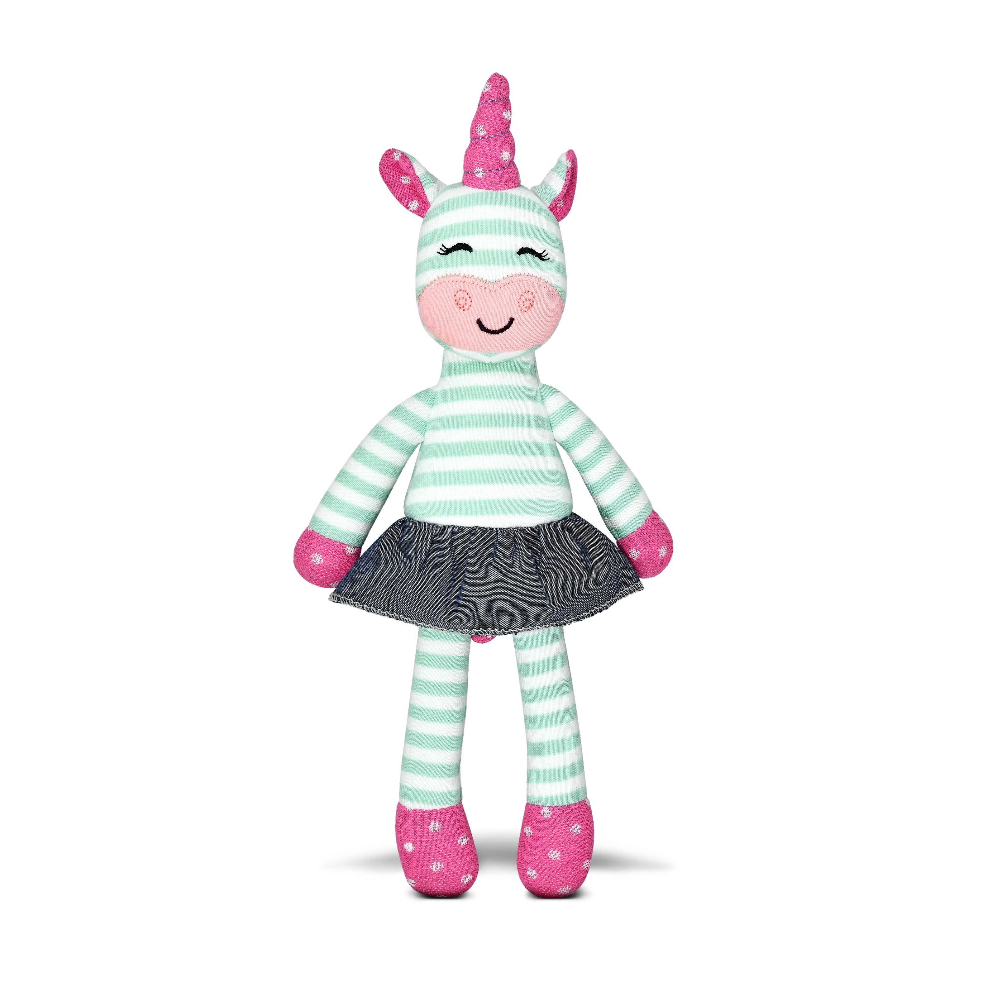 Apple Park Tiny Dancing Unicorn, Mint Stripe