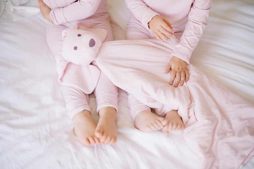 The Uptown Baby Dog Lovey Blanket, Pink Mini-Stripe