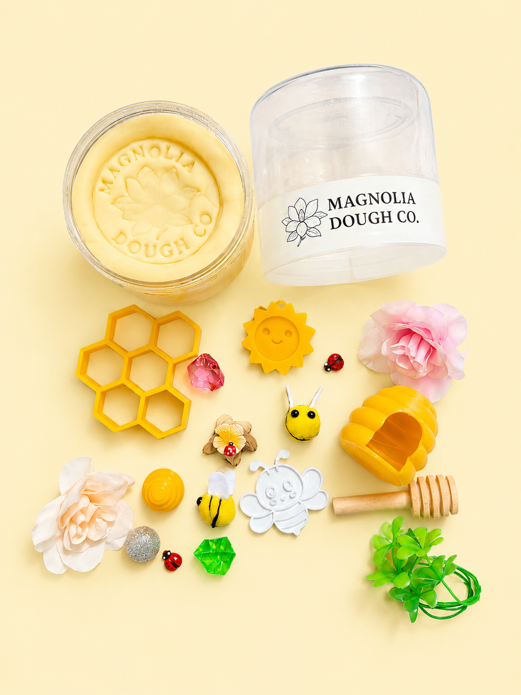 Magnolia Dough Co. Kids Sensory Play Dough Jar, Busy Bee Garden