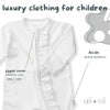 Ali + Oli Baby Ruffle Footie 2 - Way Zipper – Organic Cotton Lounge Wear White - Flying Ryno