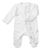 Ali + Oli Baby Ruffle Footie 2 - Way Zipper – Organic Cotton Lounge Wear White - Flying Ryno