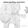 Ali + Oli Baby Ruffle Footie 2 - Way Zipper – Organic Cotton Lounge Wear White - Flying Ryno