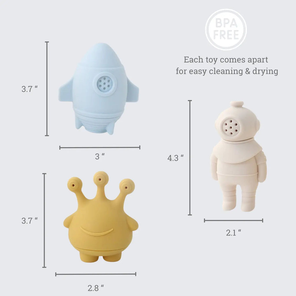 Ali+Oli (3 Piece) Bath Toy Set (Space) - Flying Ryno