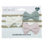 Ali+Oli Baby Headband Bow Set (Cream) - Flying Ryno