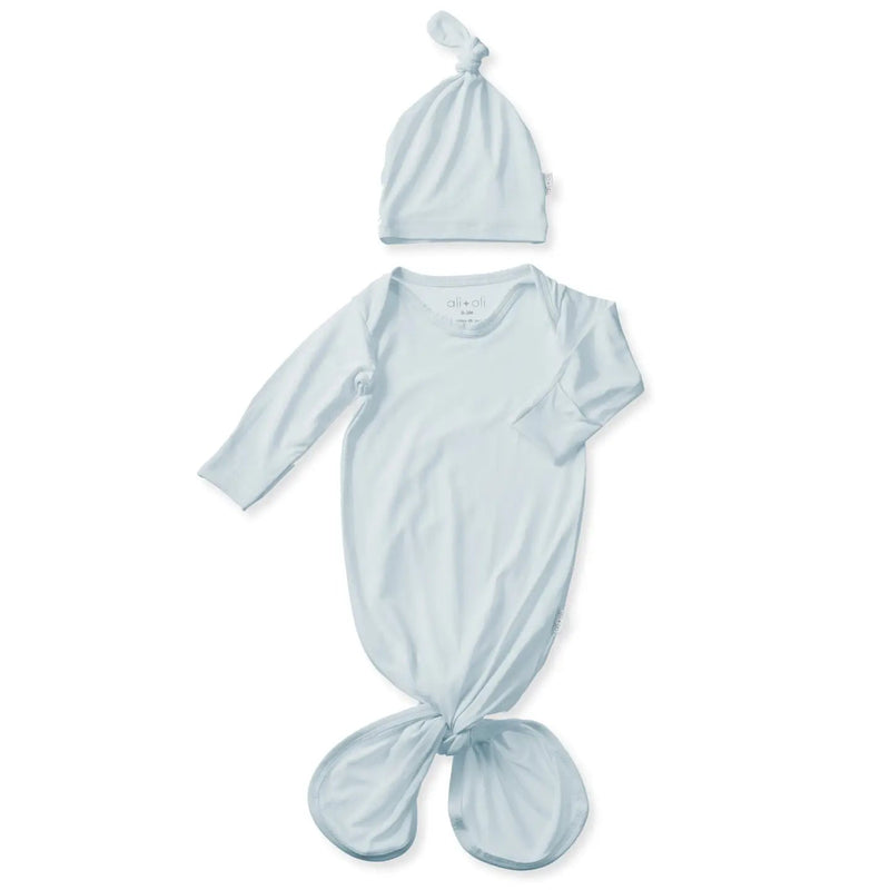 Ali+Oli Bamboo Knotted Baby Gown & Beanie | Cute Newborn Clothes - Flying Ryno