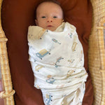 Ali+Oli Bamboo Muslin Swaddle Blanket (Automobile) - Flying Ryno