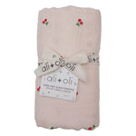 Ali+Oli Bamboo Muslin Swaddle Blanket (Cherry) - Flying Ryno