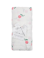 Ali+Oli Bamboo Muslin Swaddle Blanket (Tulip) - Flying Ryno