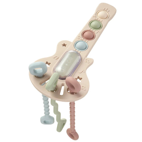 Ali+Oli Guitar - Shaped Sensory Pull & Teether Activity Toy - Flying Ryno