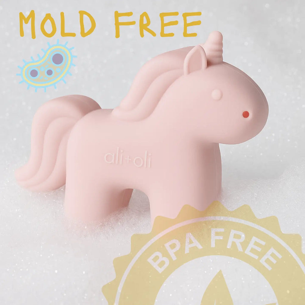 Ali+Oli Squirt Water Bath Toy Set (Unicorn Theme) Mold Free - Flying Ryno