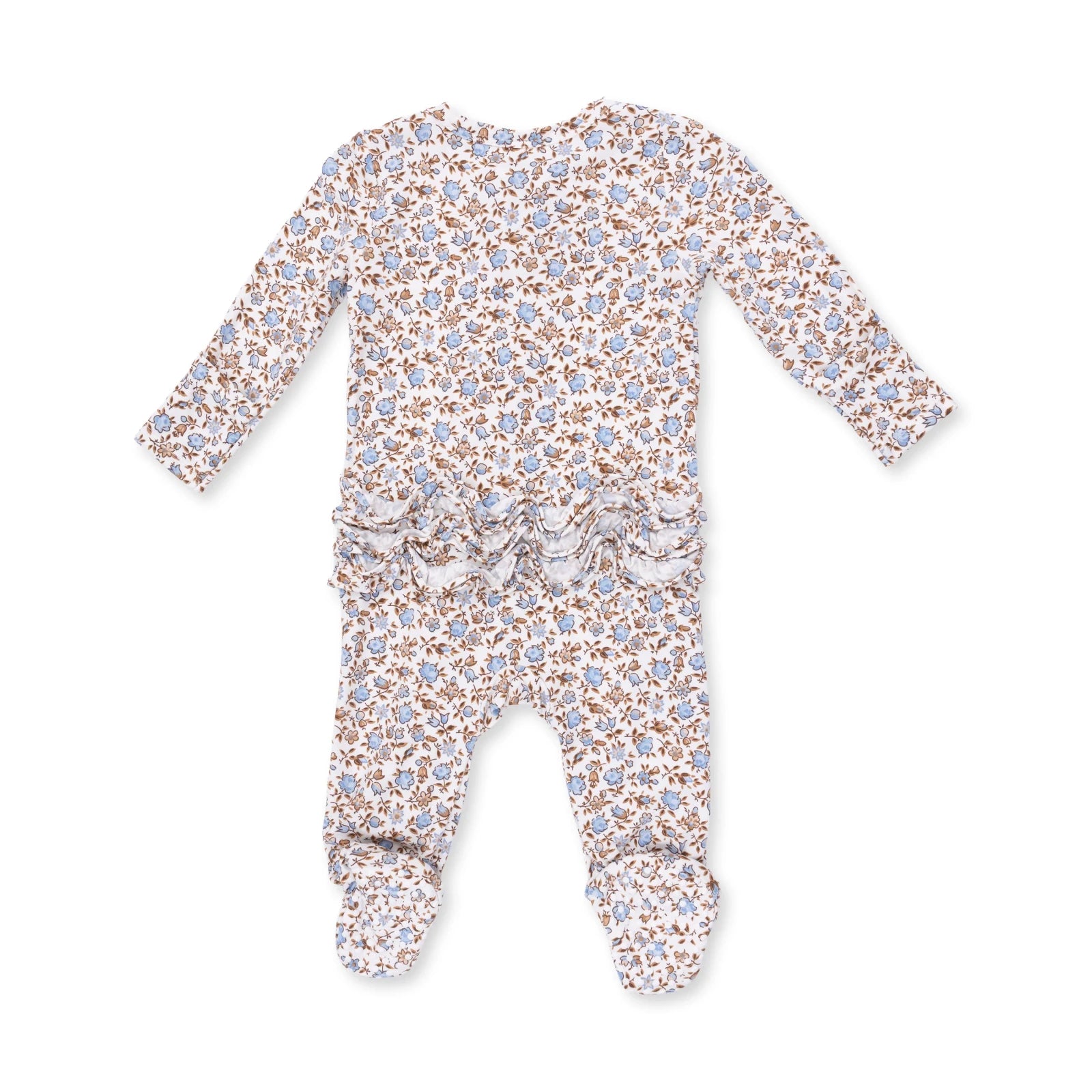 Angel Dear 2 Way Ruffle Back Zipper Footie, Hazel Floral - Flying Ryno