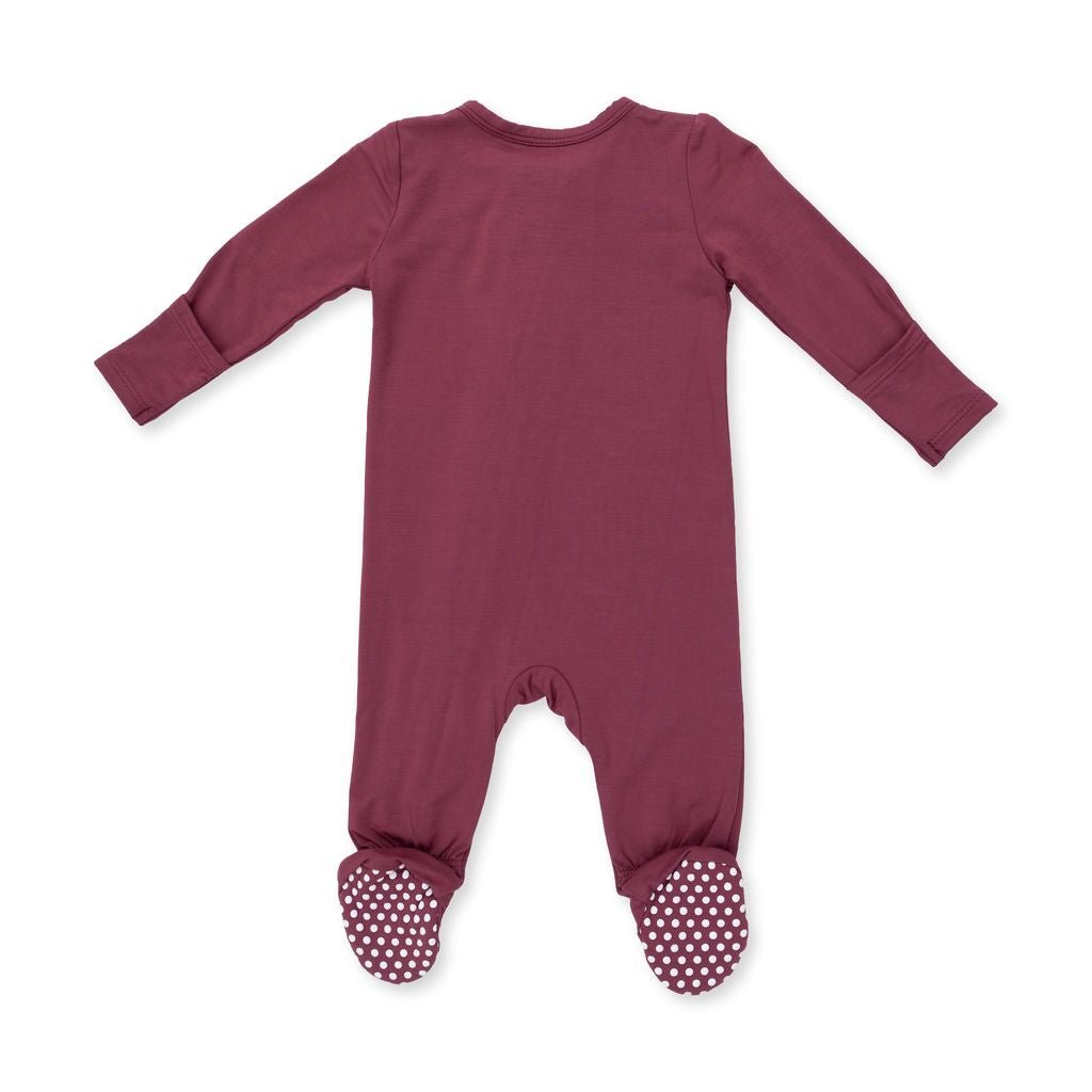 Angel Dear 2 Way Zipper Footie, Solid Oxblood Red - Flying Ryno
