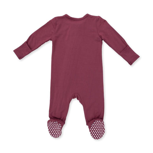 Angel Dear 2 Way Zipper Footie, Solid Oxblood Red - Flying Ryno