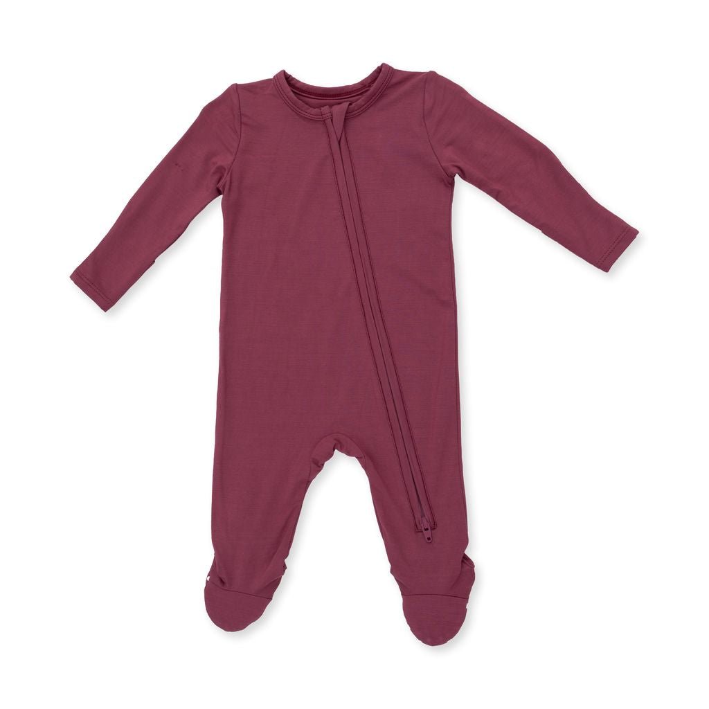 Angel Dear 2 Way Zipper Footie, Solid Oxblood Red - Flying Ryno