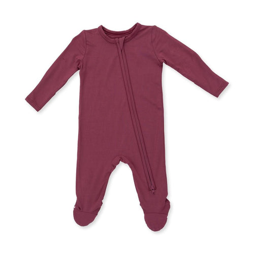 Angel Dear 2 Way Zipper Footie, Solid Oxblood Red - Flying Ryno