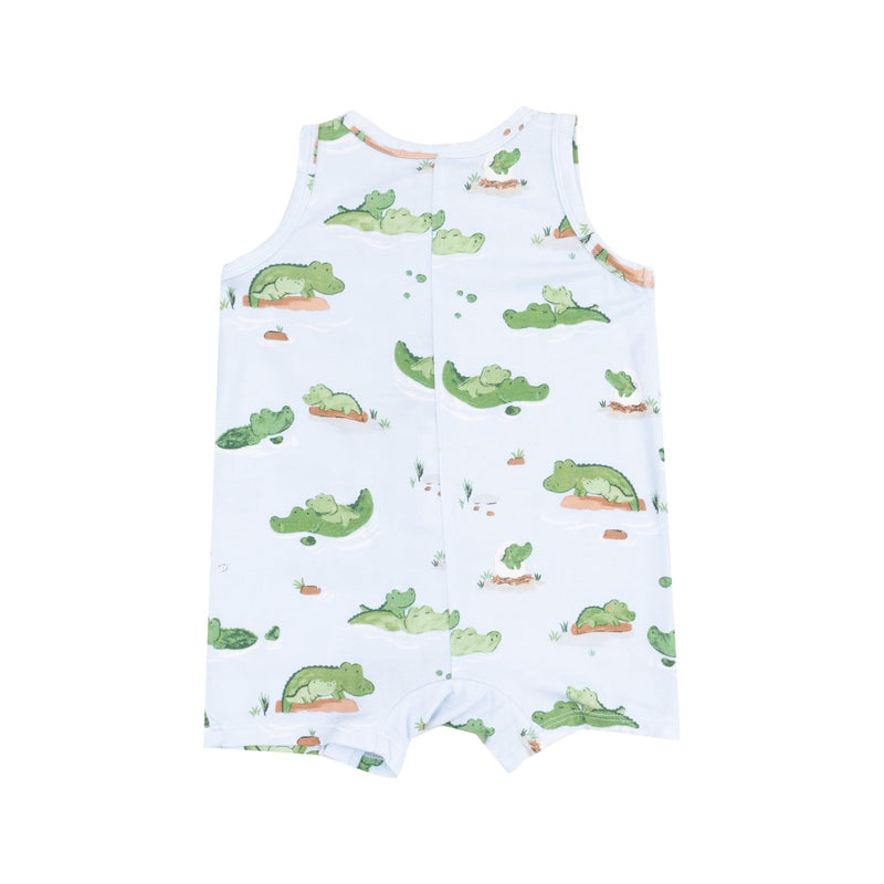 Angel Dear Alligator Blue Sleeveless Shortie Romper - Flying Ryno