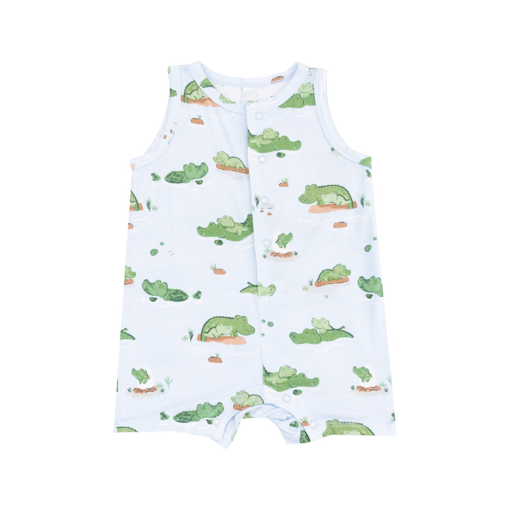 Angel Dear Alligator Blue Sleeveless Shortie Romper - Flying Ryno