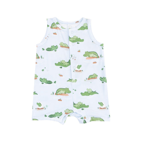Angel Dear Alligator Blue Sleeveless Shortie Romper - Flying Ryno