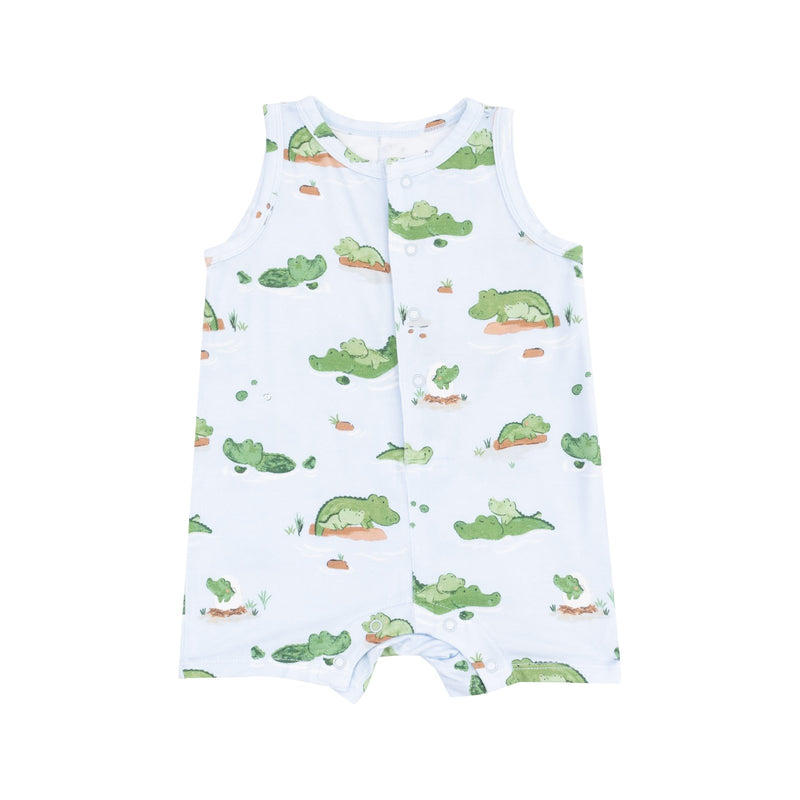 Angel Dear Alligator Blue Sleeveless Shortie Romper - Flying Ryno