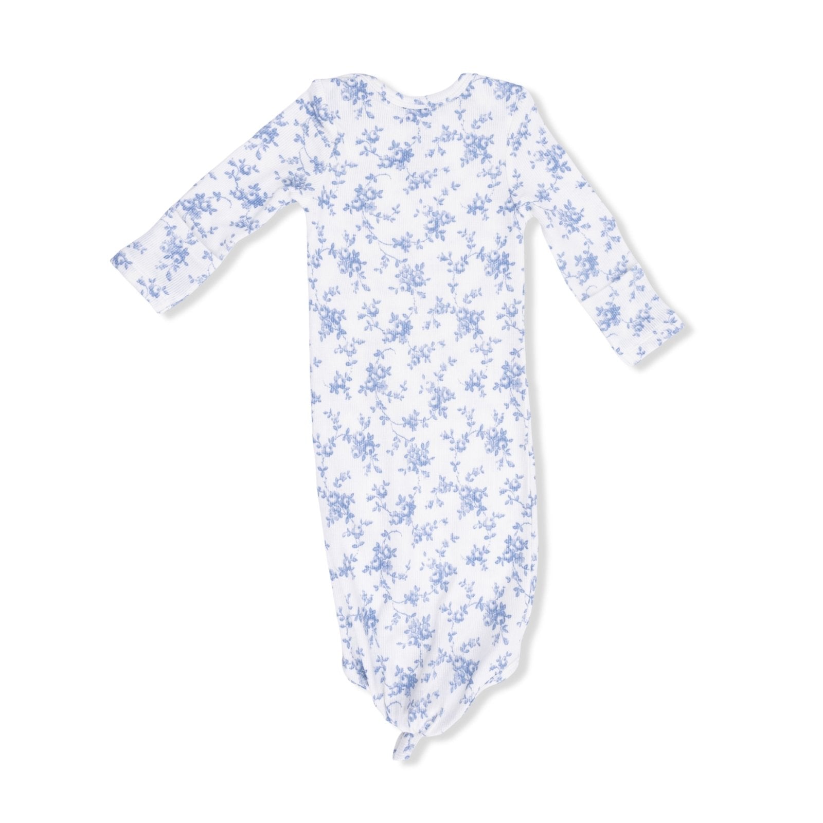 Angel Dear Baby Blue Vines Floral - Knotted Gown And Headband - Flying Ryno