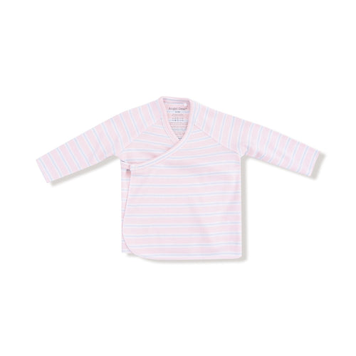 Angel Dear Basics - Multi Stripe - Pink - 2pc Longsleeve Kimono Footed Pant and Headband Set - Flying Ryno