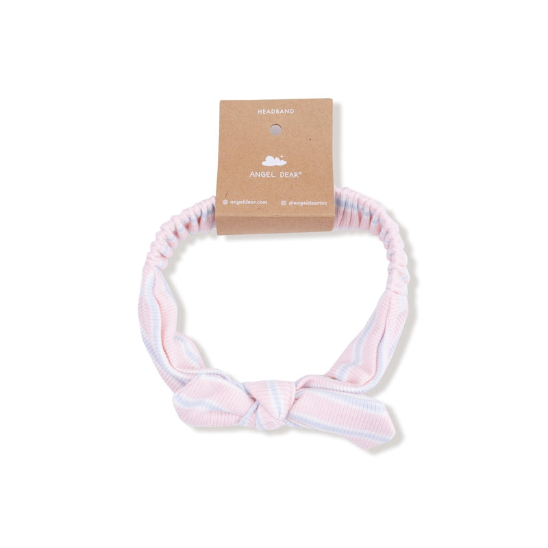 Angel Dear Basics - Multi Stripe - Pink - 2pc Longsleeve Kimono Footed Pant and Headband Set - Flying Ryno
