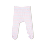 Angel Dear Basics - Multi Stripe - Pink - 2pc Longsleeve Kimono Footed Pant and Headband Set - Flying Ryno