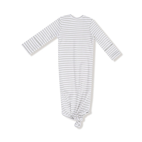 Angel Dear Basics - Stripe - Mineral - Grey/white - Knotted Gown - Flying Ryno