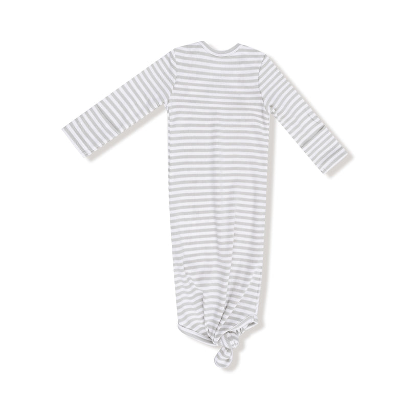 Angel Dear Basics - Stripe - Mineral - Grey/white - Knotted Gown - Flying Ryno