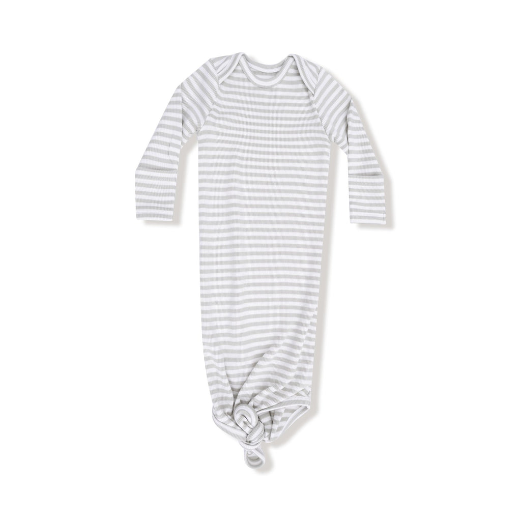Angel Dear Basics - Stripe - Mineral - Grey/white - Knotted Gown - Flying Ryno