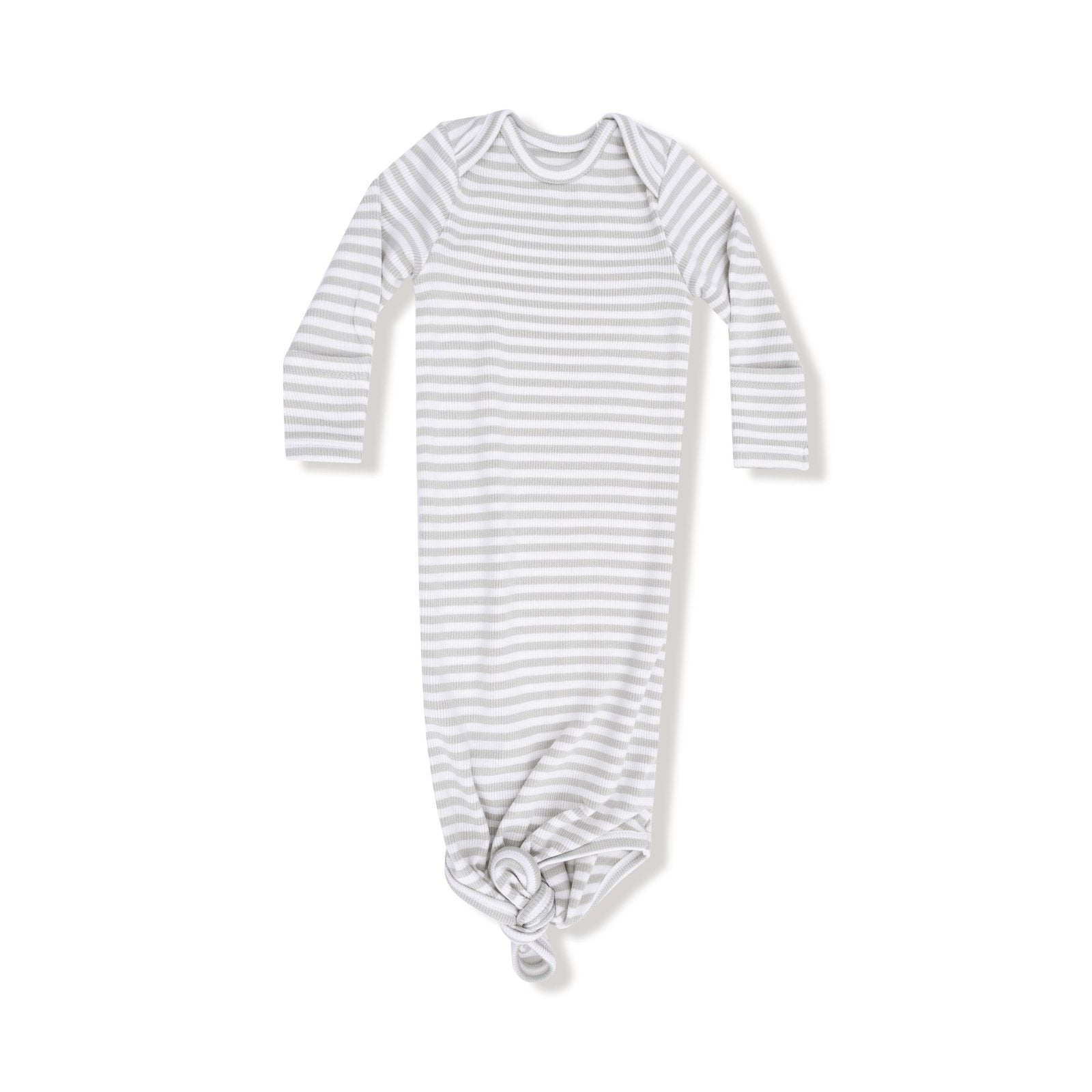 Angel Dear Basics - Stripe - Mineral - Grey/white - Knotted Gown - Flying Ryno