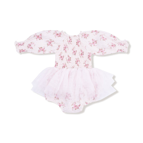 Angel Dear Belle Rosette Dot - L/s Smocked Bubble W/ Tutu - Flying Ryno