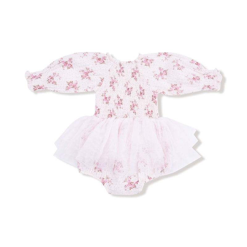 Angel Dear Belle Rosette Dot - L/s Smocked Bubble W/ Tutu - Flying Ryno