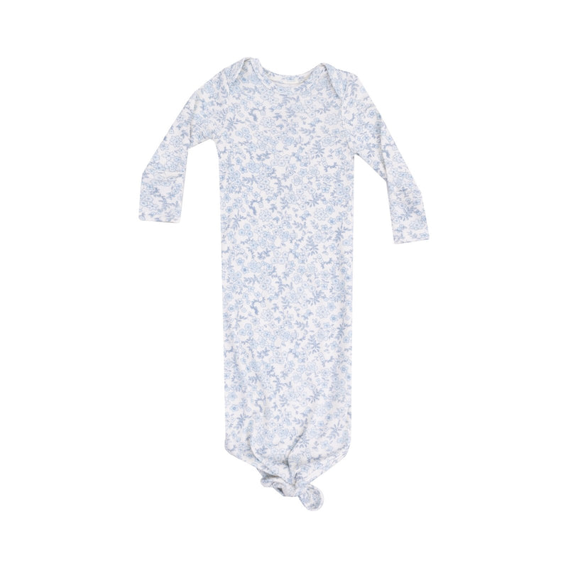 Angel Dear Blue Calico Floral Knotted Gown - Flying Ryno