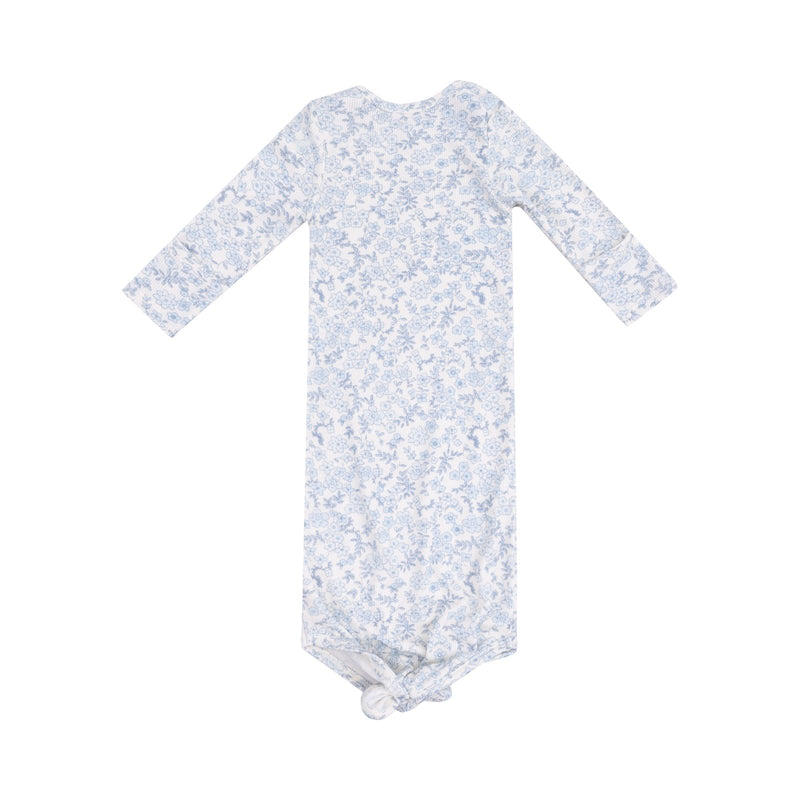 Angel Dear Blue Calico Floral Knotted Gown - Flying Ryno
