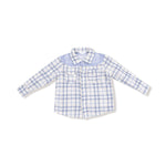 Angel Dear Blue Plaid - L/s Western Pearl Snap Shirt With Howdy Embroidery On Back - Flying Ryno