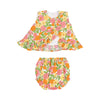 Angel Dear Botanical Retro Floral Ruffle Back Top & Bloomer - Flying Ryno