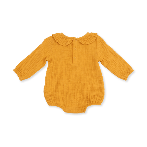 Angel Dear Bubble with Ruffle Collar, Solid Muslin Sunflower - Flying Ryno