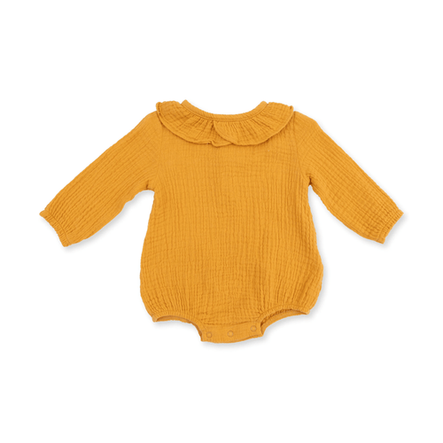 Angel Dear Bubble with Ruffle Collar, Solid Muslin Sunflower - Flying Ryno