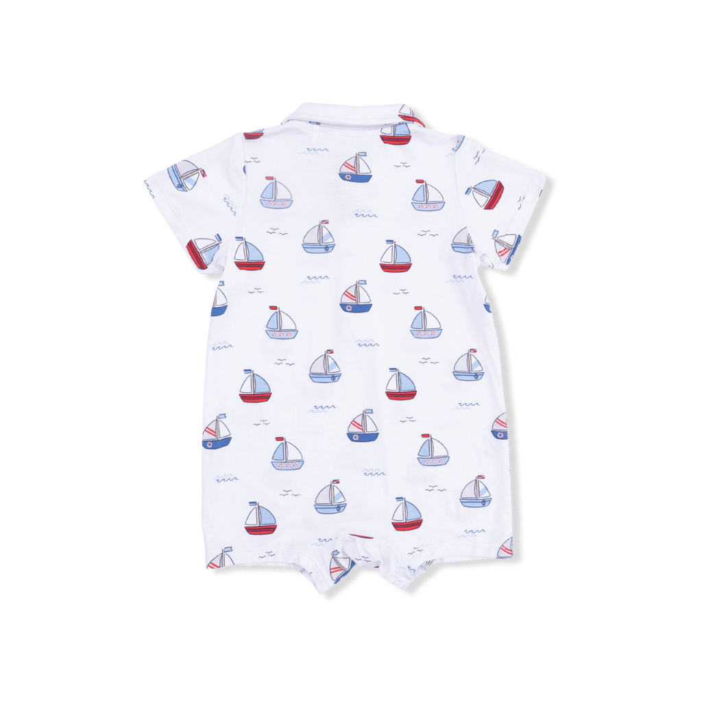 Angel Dear Bubbly Sailboats Blue - Polo Shortie - Flying Ryno