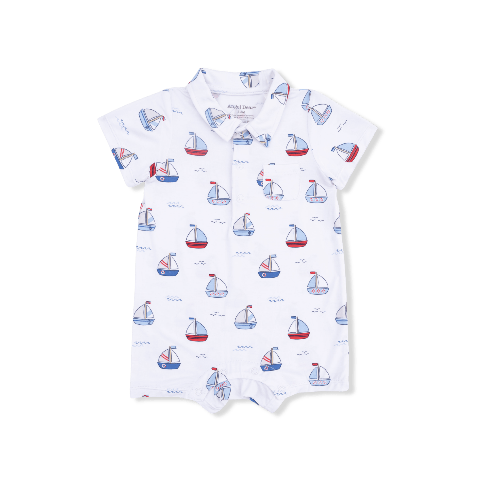 Angel Dear Bubbly Sailboats Blue - Polo Shortie - Flying Ryno