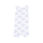 Angel Dear Bubbly Whale Blue Ribbed Sleeveless Shortie Romper - Flying Ryno